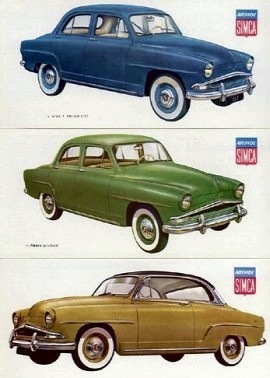 1958 Simca Aronde 1300 Deluxe, Elysee and Grand Large