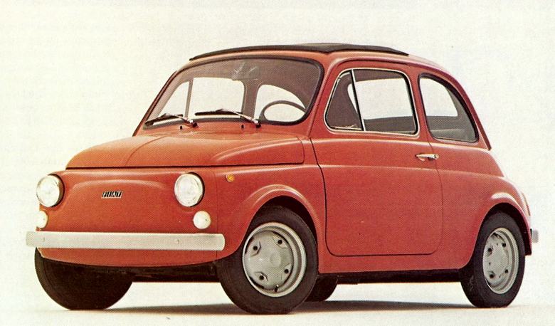 Fiat 500, powered by a 600cc twin-cylinder engine