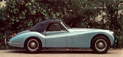 Modified XK 120, powered by a 3442cc 190 bhp version of the XK engine