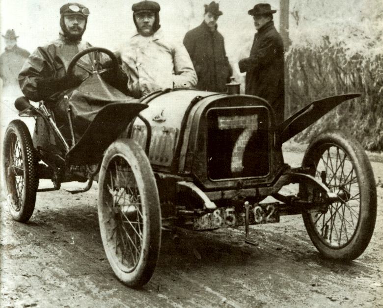 Rigoulet brings his Peugeot to the start line, circa 1915