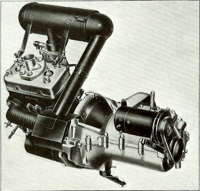 The two-stroke DKW type engine of the SAAB 92