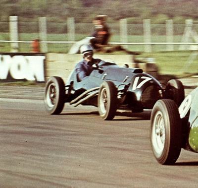 A Connaught in action at one of Silverstone's famous historic races during the 1960's