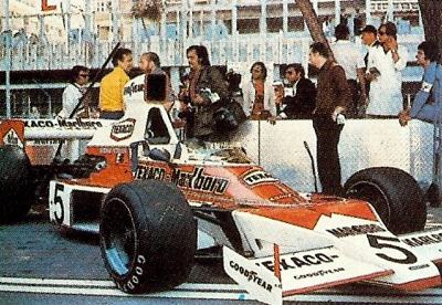 Fittipaldi's Texaco-Marlboro McLaren M23 at Monaco in 1974