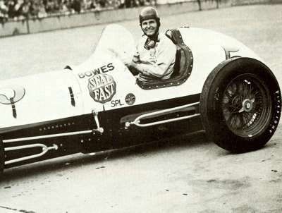 Rex Mays poses with the Bowes Seal Fast Special prior to the 1948 Indianapolis 500