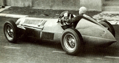 Jean Piere Wmille in action in 1948 during the French GP, at Reims