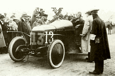 Hancock's 3-liter side-valve Vauxhall at Boulogne for the 1911 Coupe de L'Auto