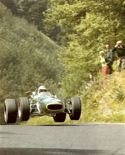 Denny Hulme's Brabham gets air at the Nurburgring