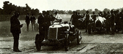 Ebby Ebblewhite flags off an S-type Lea-Francis