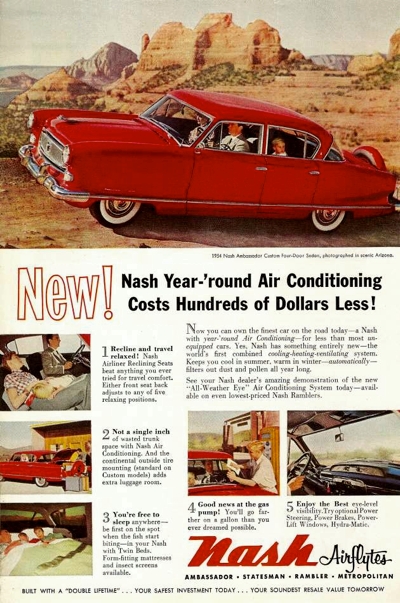 1950 Nash Automobiles New Metal Sign Ambassador Nash Airflyte Statesman